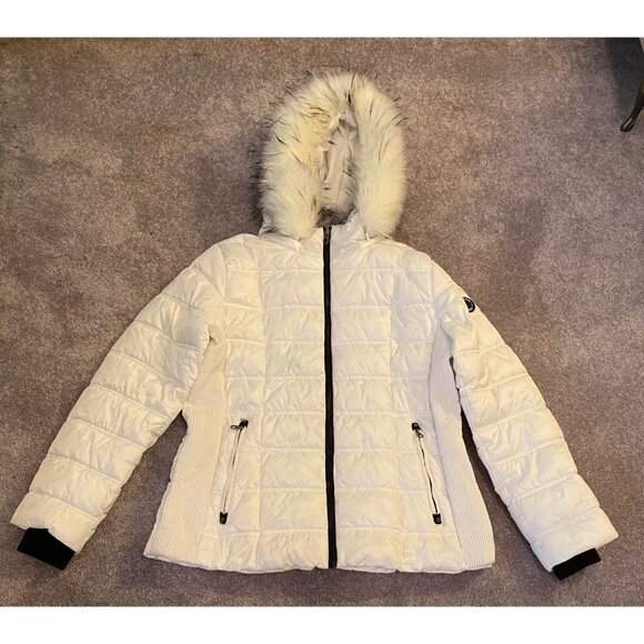 Nautica Winter Puffer Jacket Water Resistant Detachable Hood Faux Fur Trim XL - Picture 1 of 12